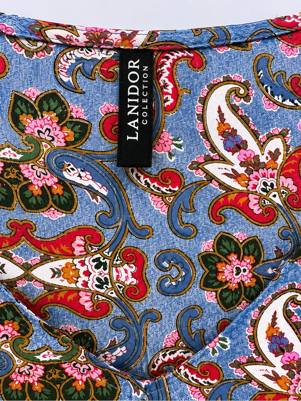 Lanidor Collection Boho Paisley Bell Sleeve Midi Dress XL‎ 100% Viscose - Picture 5 of 7